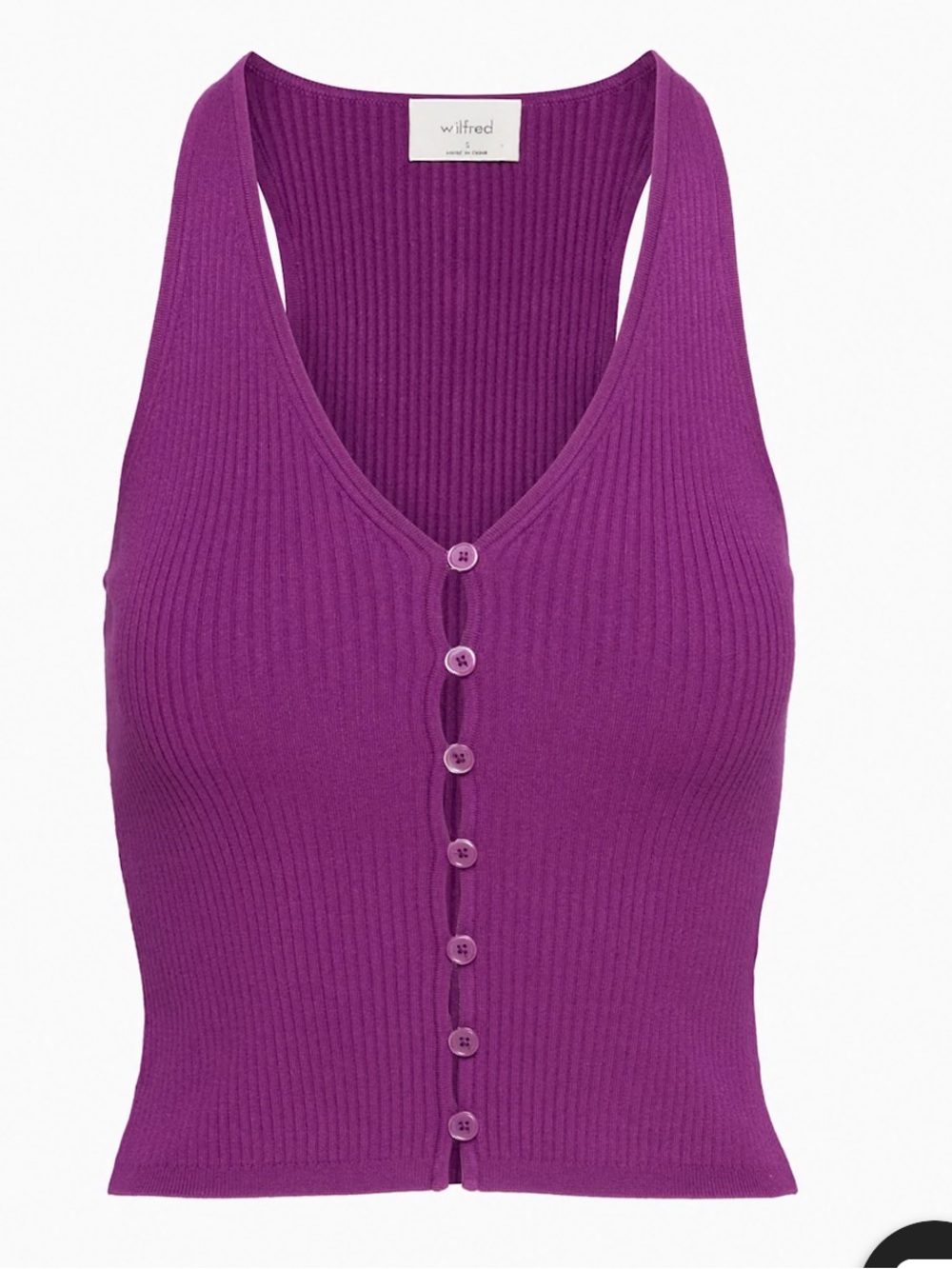 NWT Aritzia Wilfred Affinity Top Knit Halter Sweater purple small